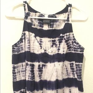 Dark blue and white shirt with v neck